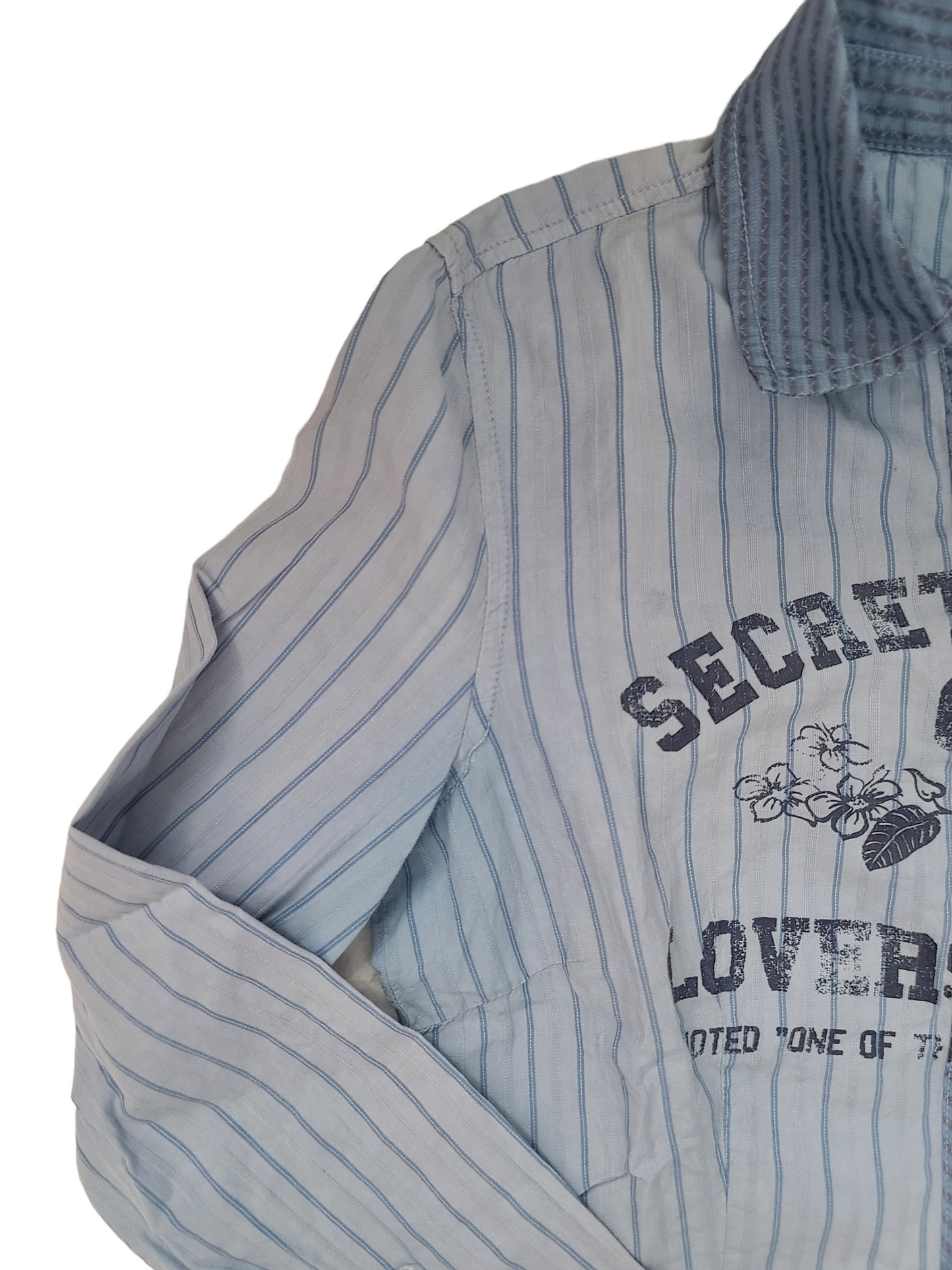 90s beachwear blue striped shirt