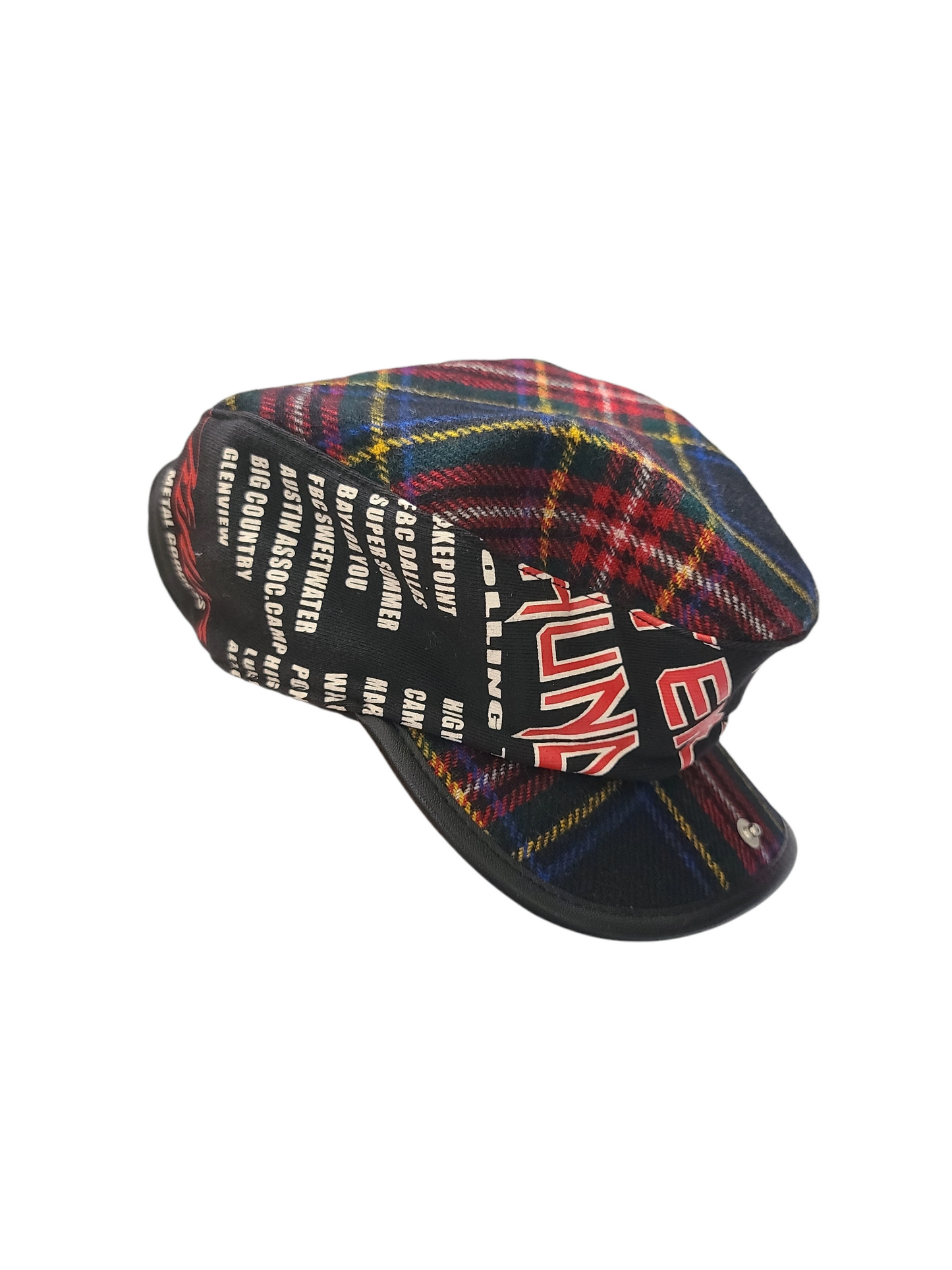 90s plaid punk beanie