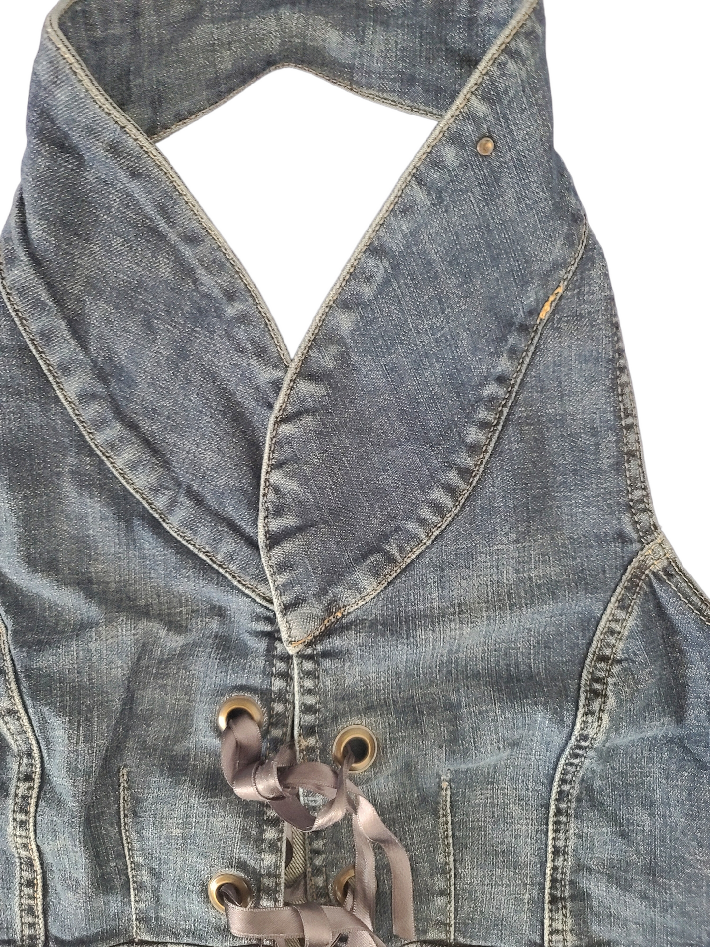 Y2k vintage backless denim top