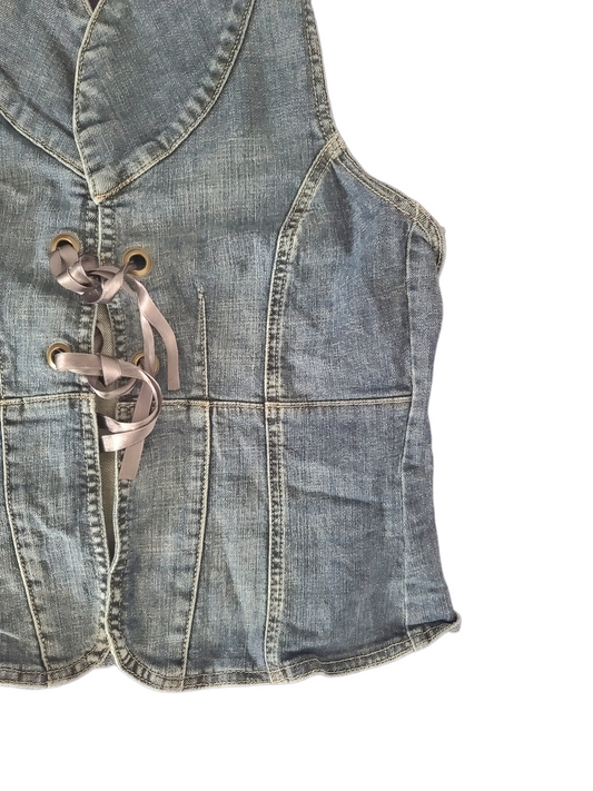 Y2k vintage backless denim top