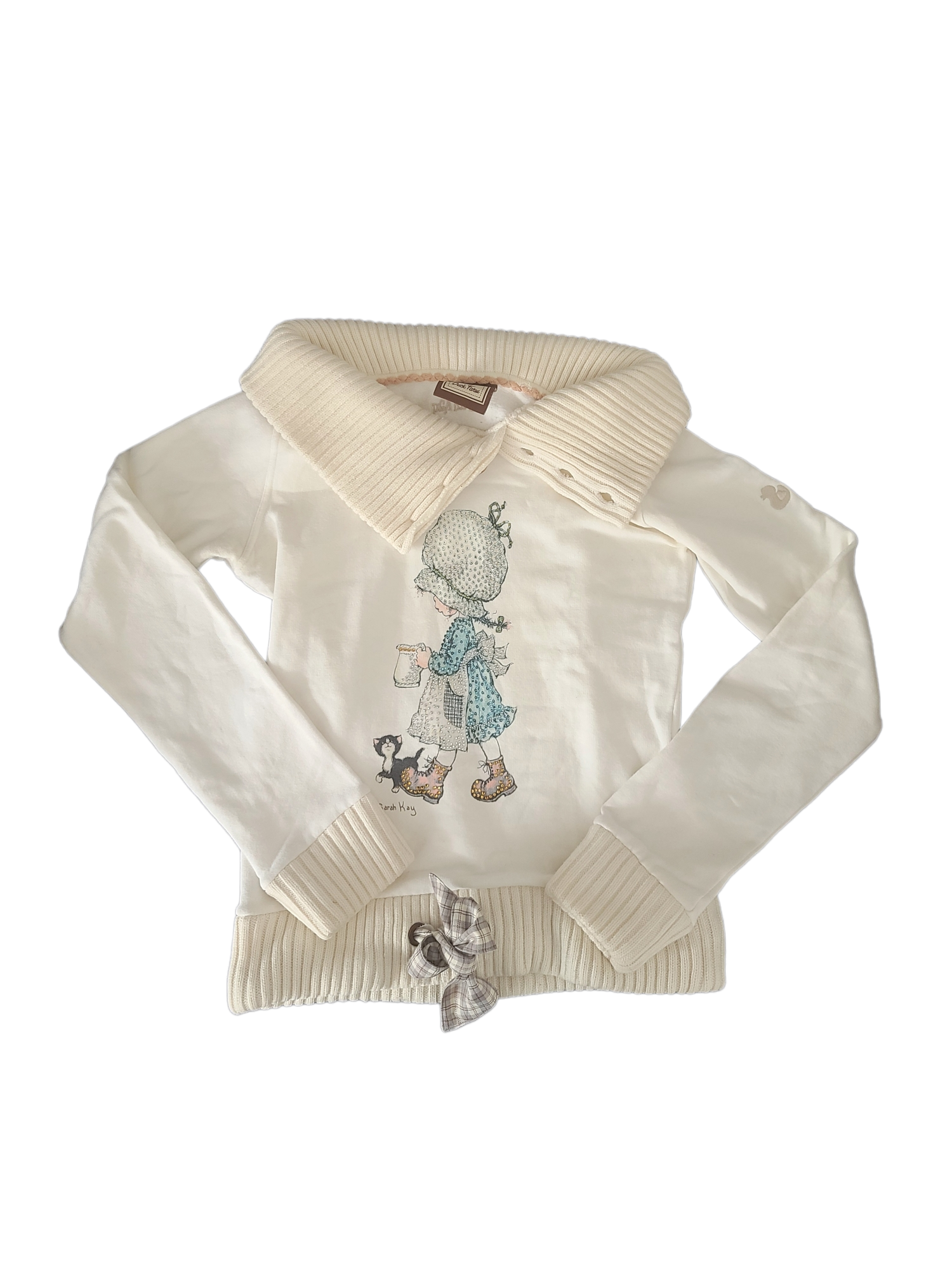 Cottagecore vintage downtown coquette kawaii archive 2000 y2k sweater strass