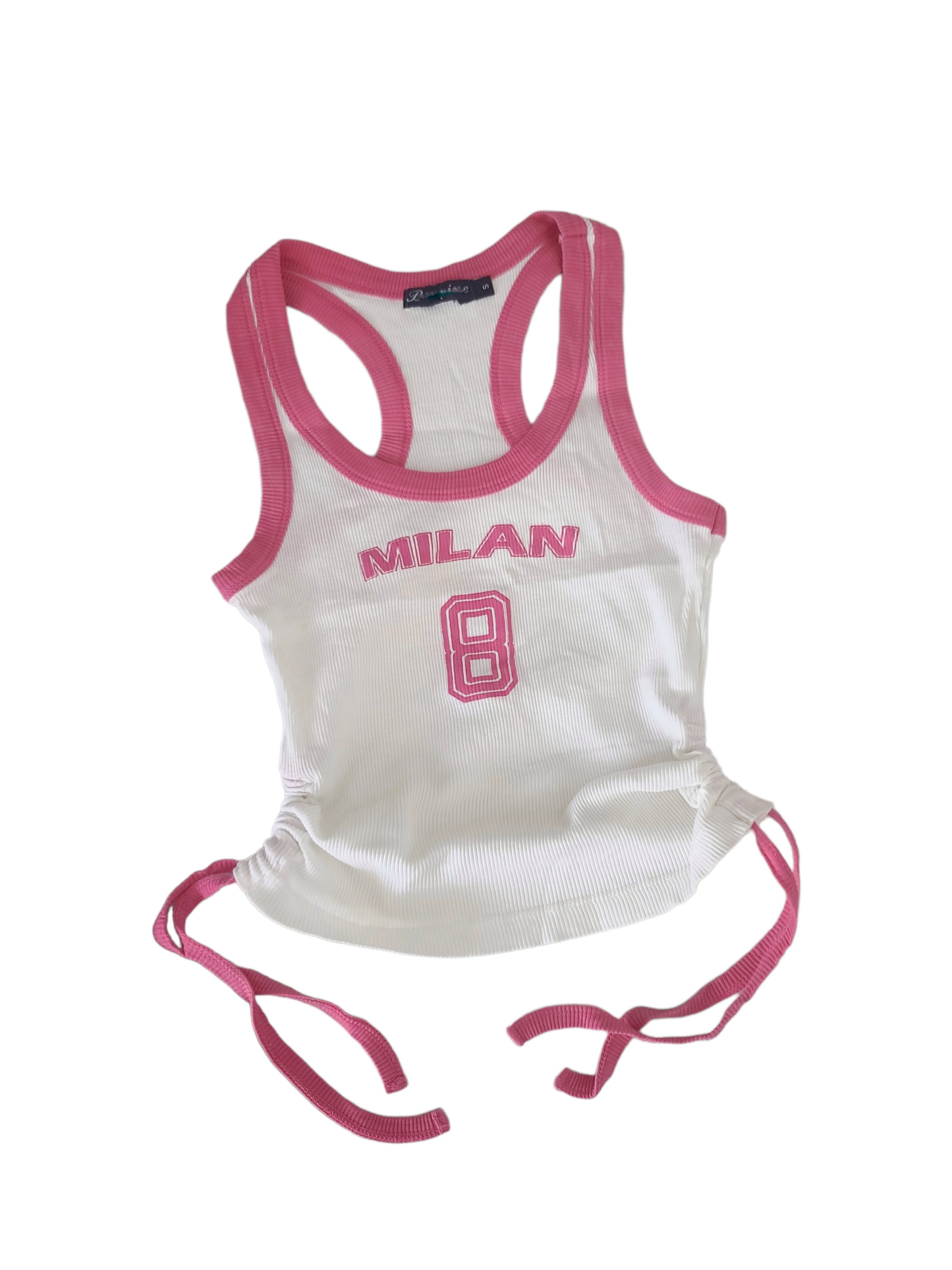 Milan y2k vintage blokette pink top ribbed sportwear