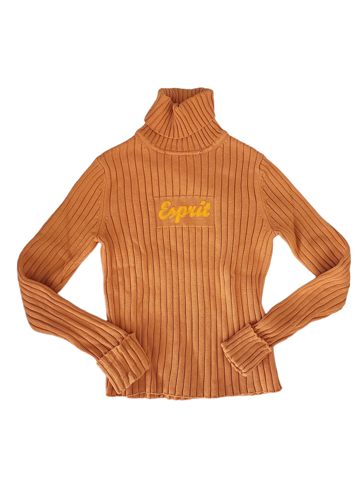 90s ribbed sweater orange esprit vintage pull côtelé 