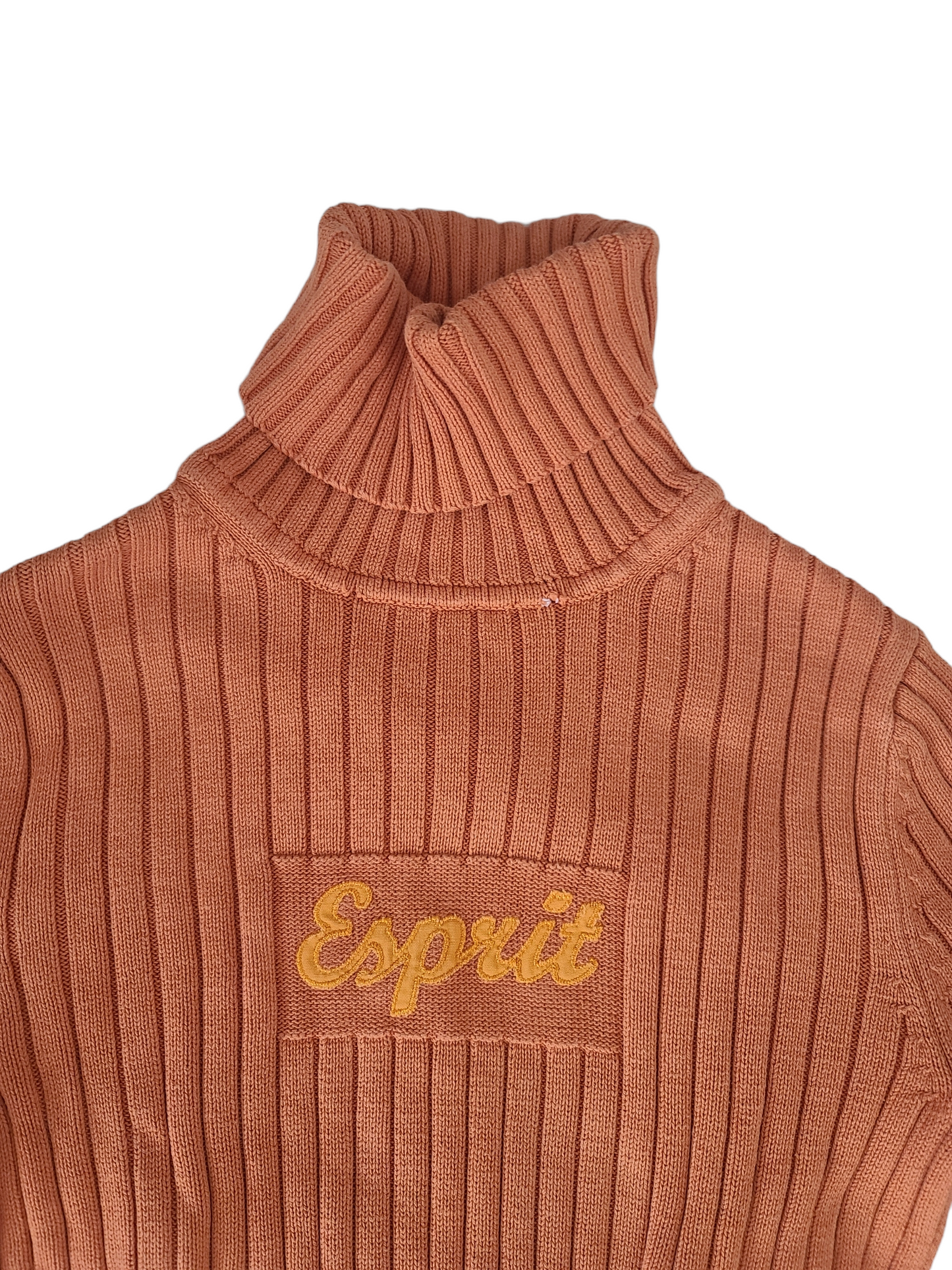 90s orange ribbed sweater