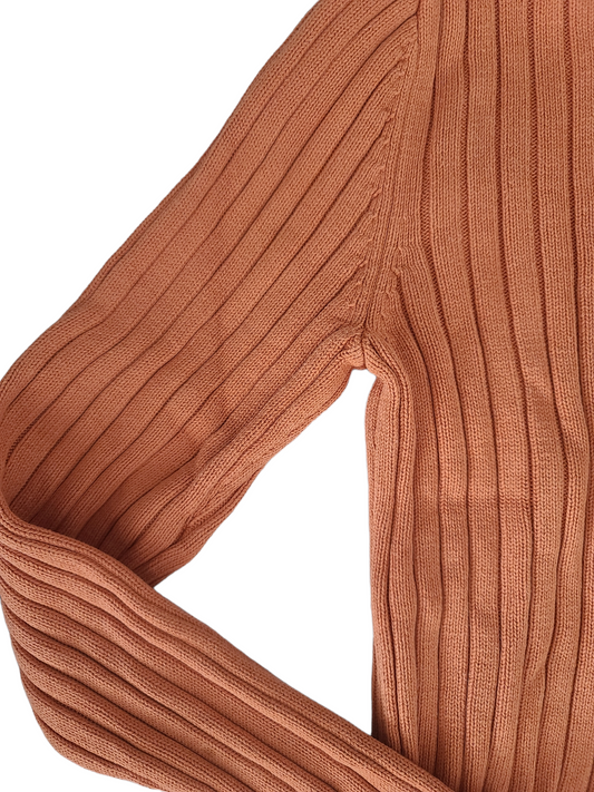 90s orange ribbed sweater