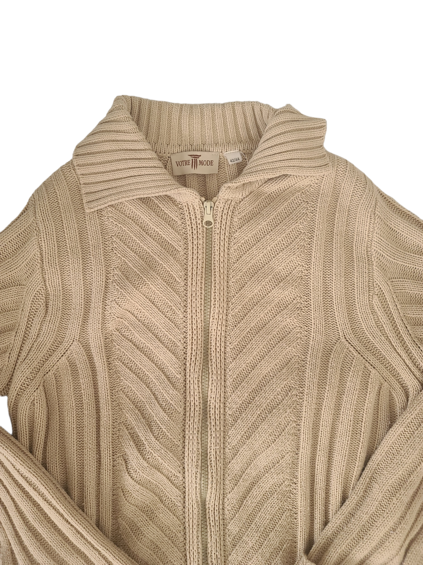 Y2k ribbed beige sweater