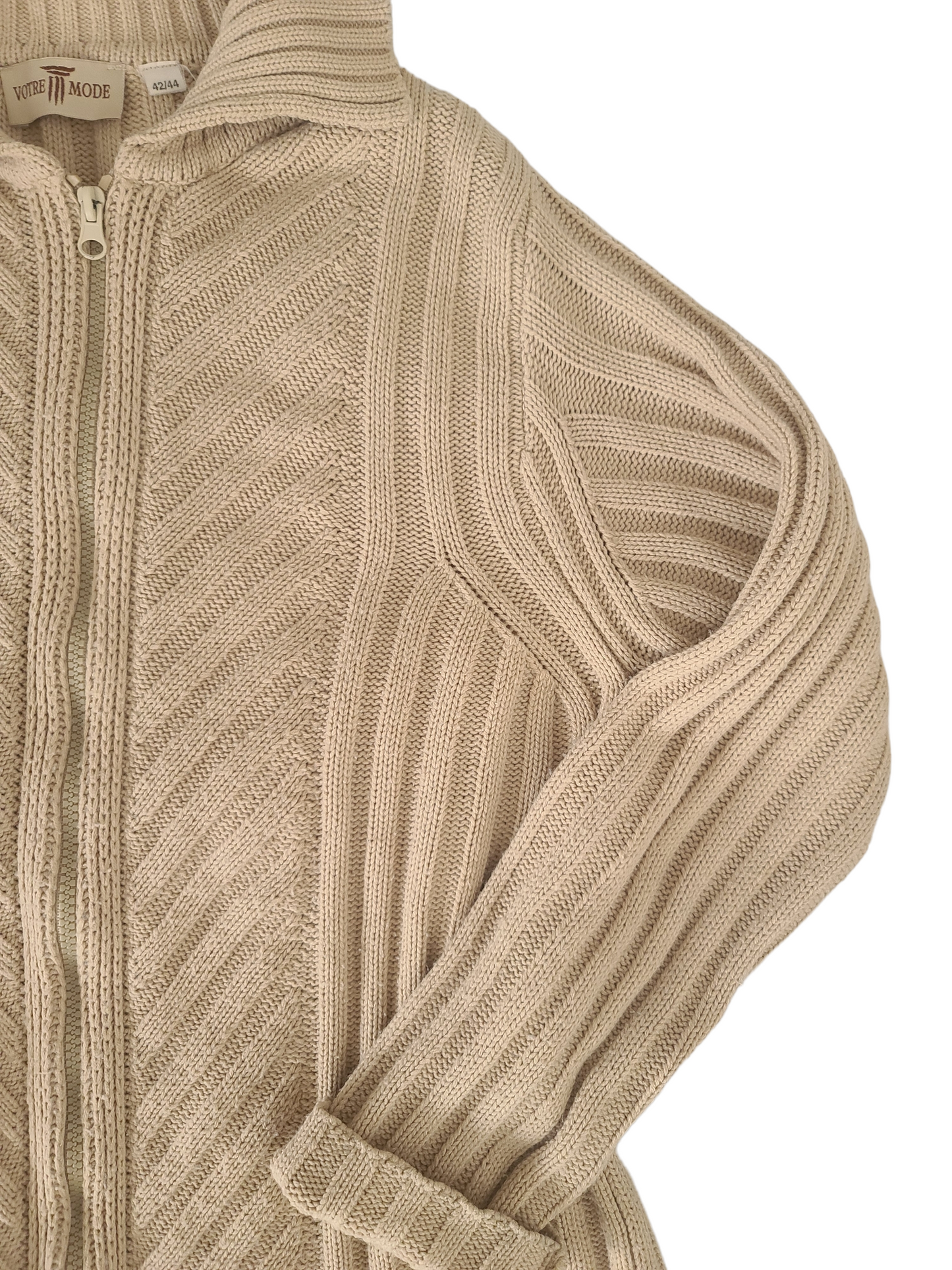 Y2k ribbed beige sweater