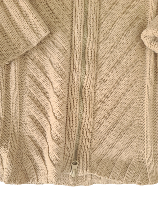 Y2k ribbed beige sweater