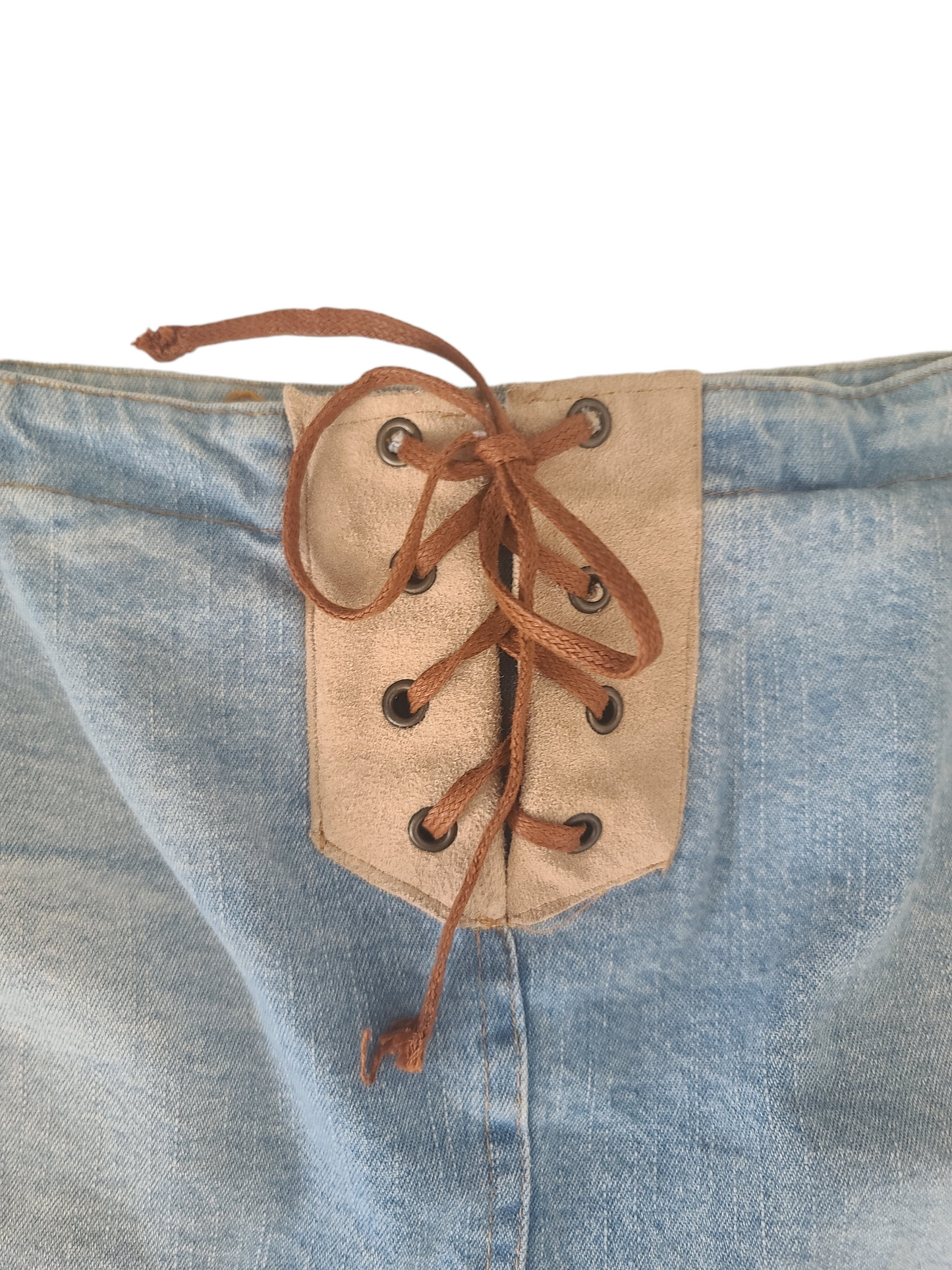 Vintage y2k denim lace up skirt