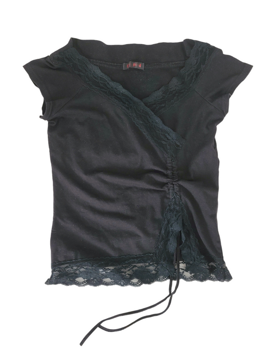 Y2k flirty lace top