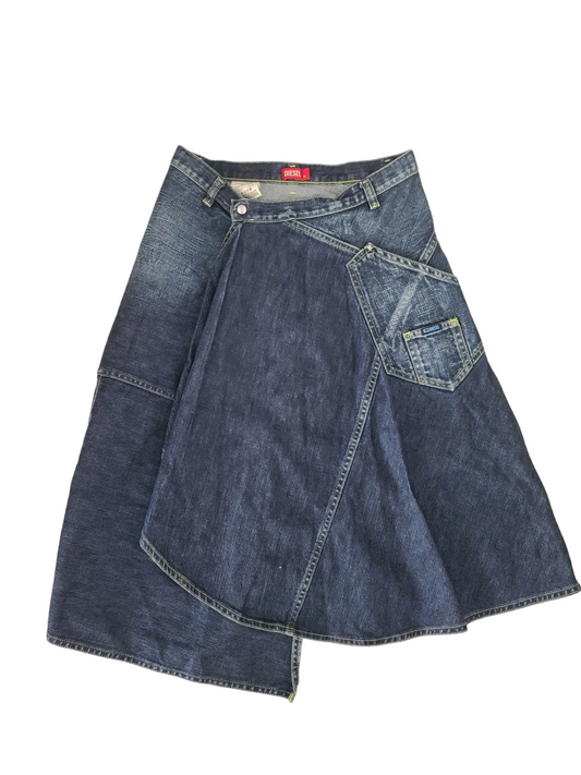 Y2k Diesel asymmetric denim skirt