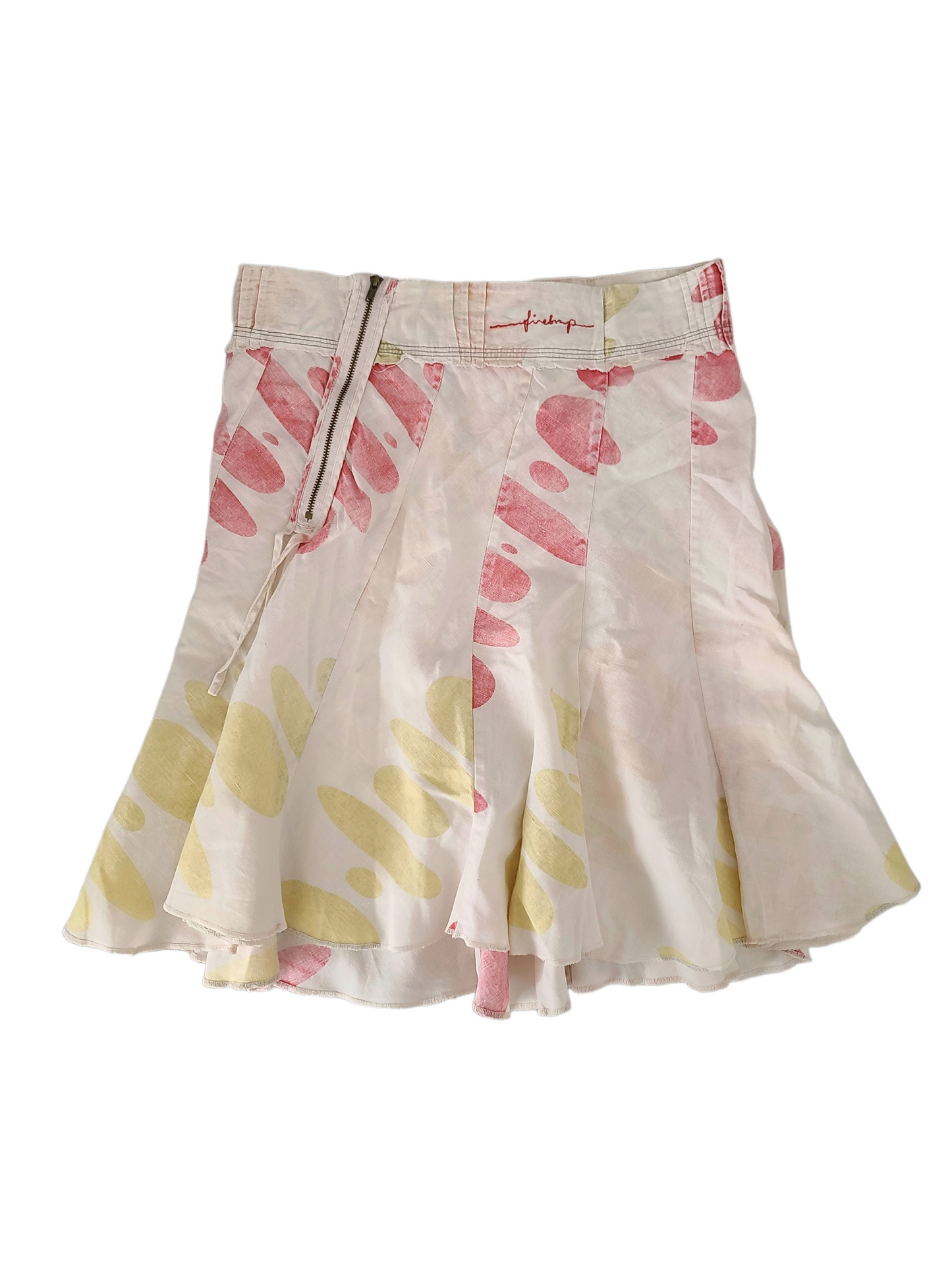 90s vintage flowers asymmetric zip skirt