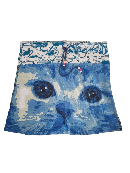 Y2k vintage printed cat skirt