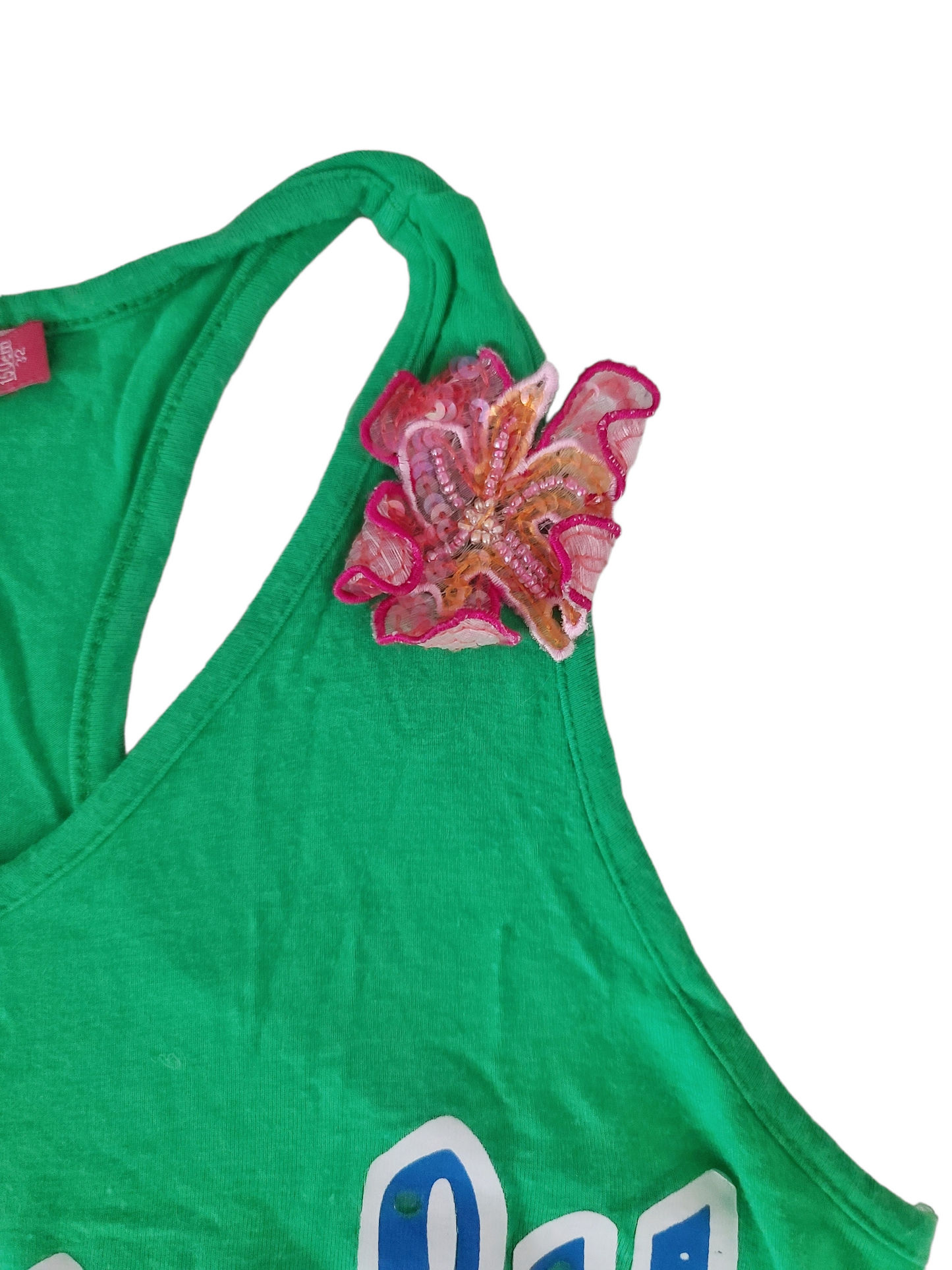 90s beachwear hibiscus top