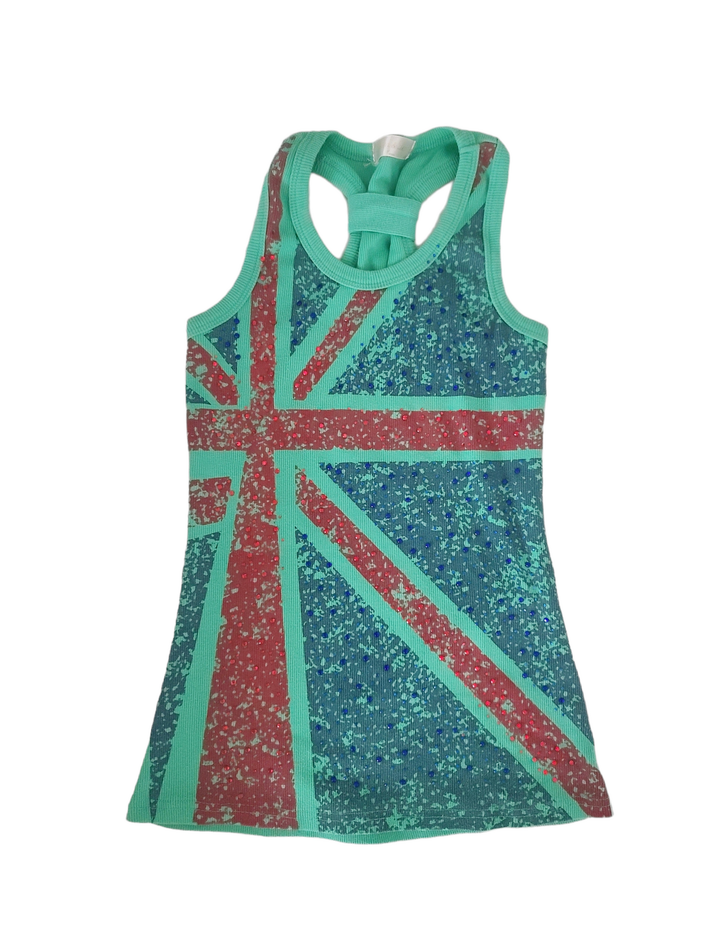 Y2k vintage rhinestone printed UK flag