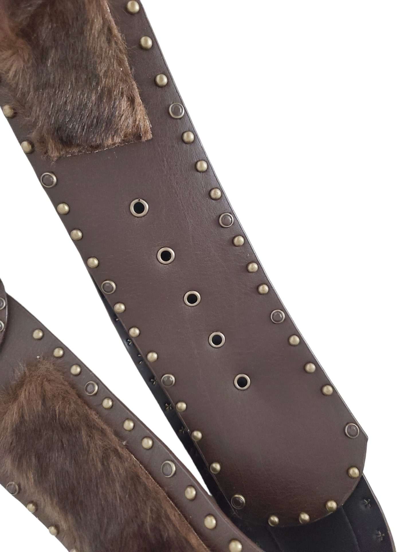 Y2k fur studded belt