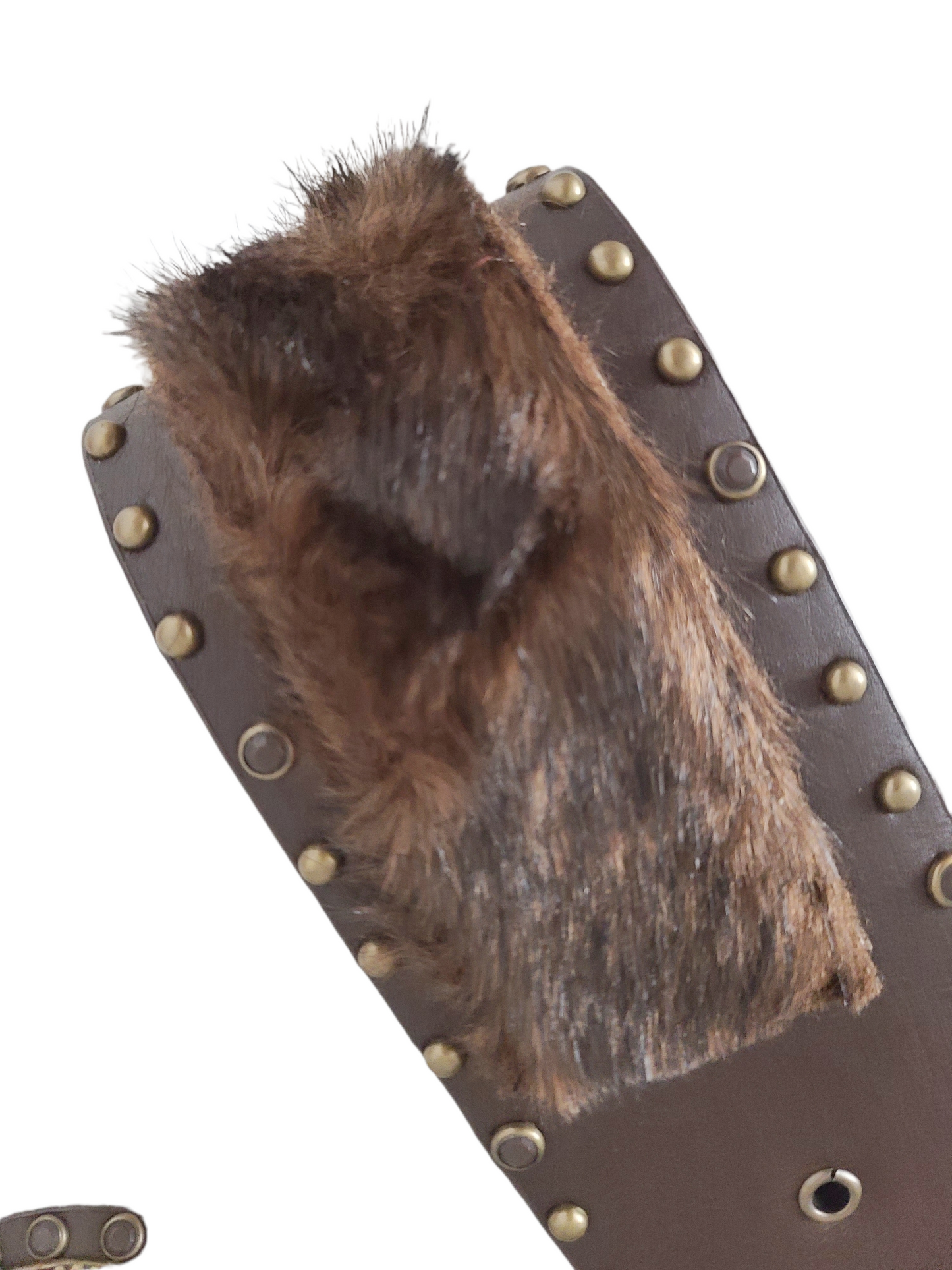 Y2k fur studded belt
