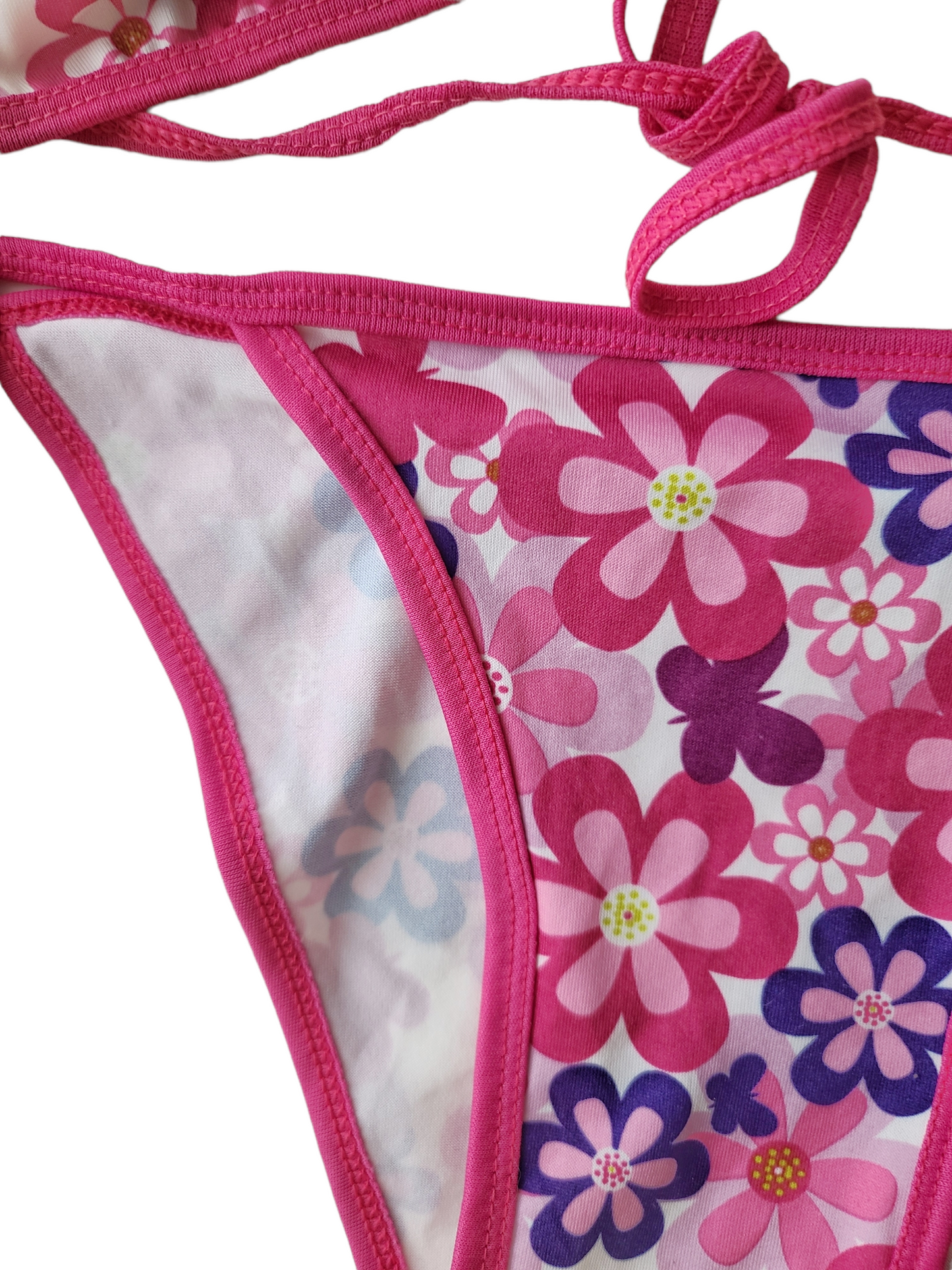 Y2k pink flowers swimsuit