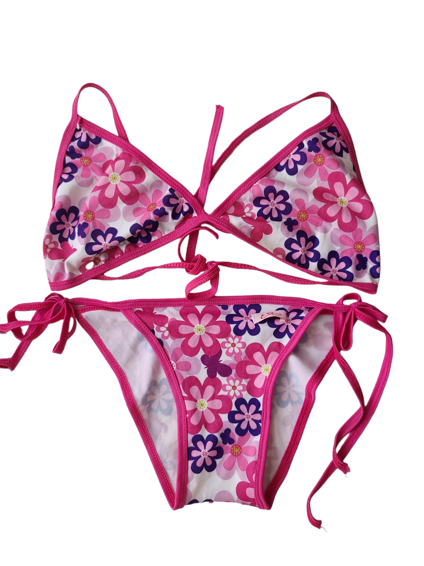 Y2k pink flowers swimsuit