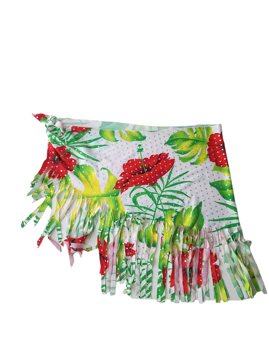 Y2k asymmetric beachwear flowers belt