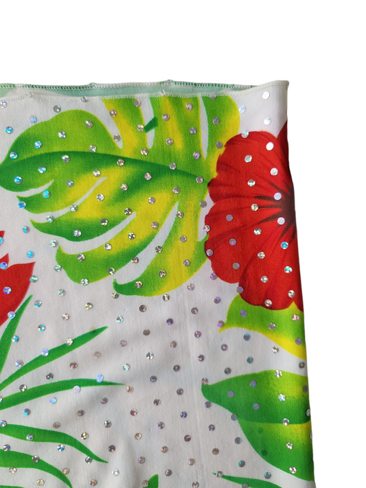 Y2k asymmetric beachwear flowers belt