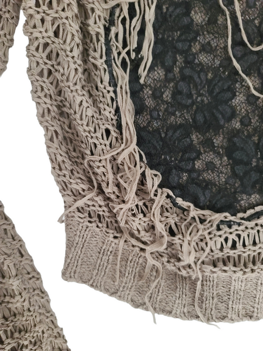 Y2k vintage crochet lace sweater