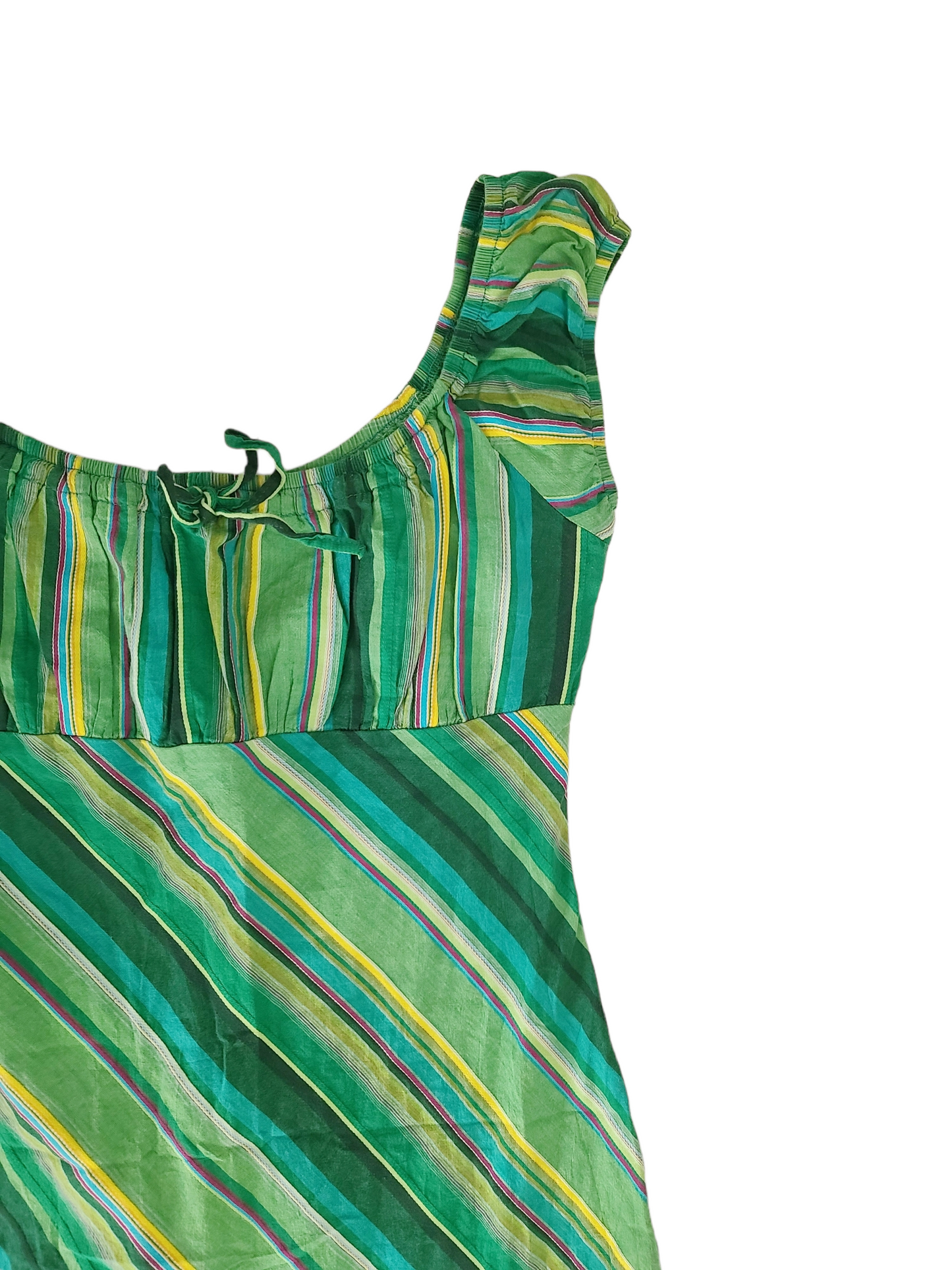 90s vintage stripes green dress