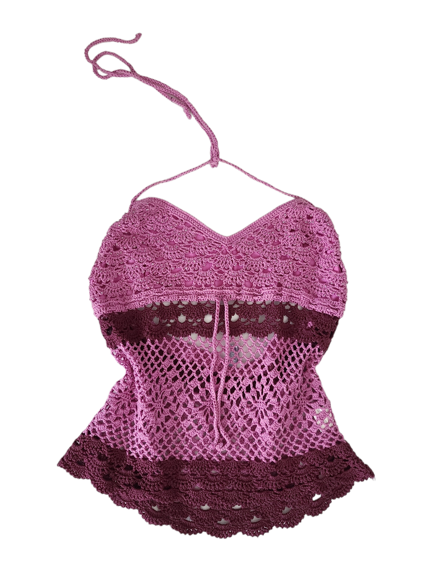 Y2k crochet fairy backless top