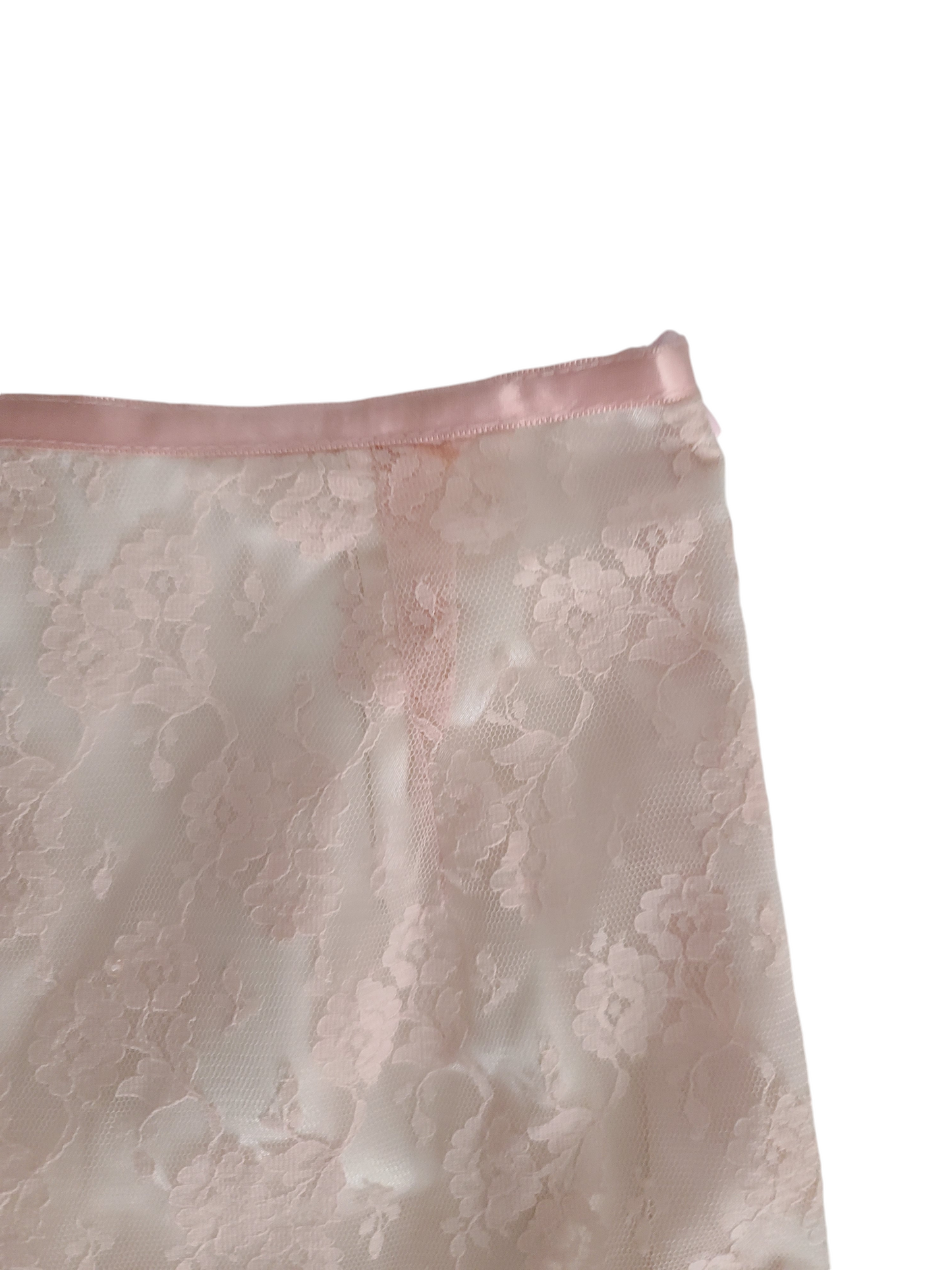 Y2k vintage coquette lace pink skirt