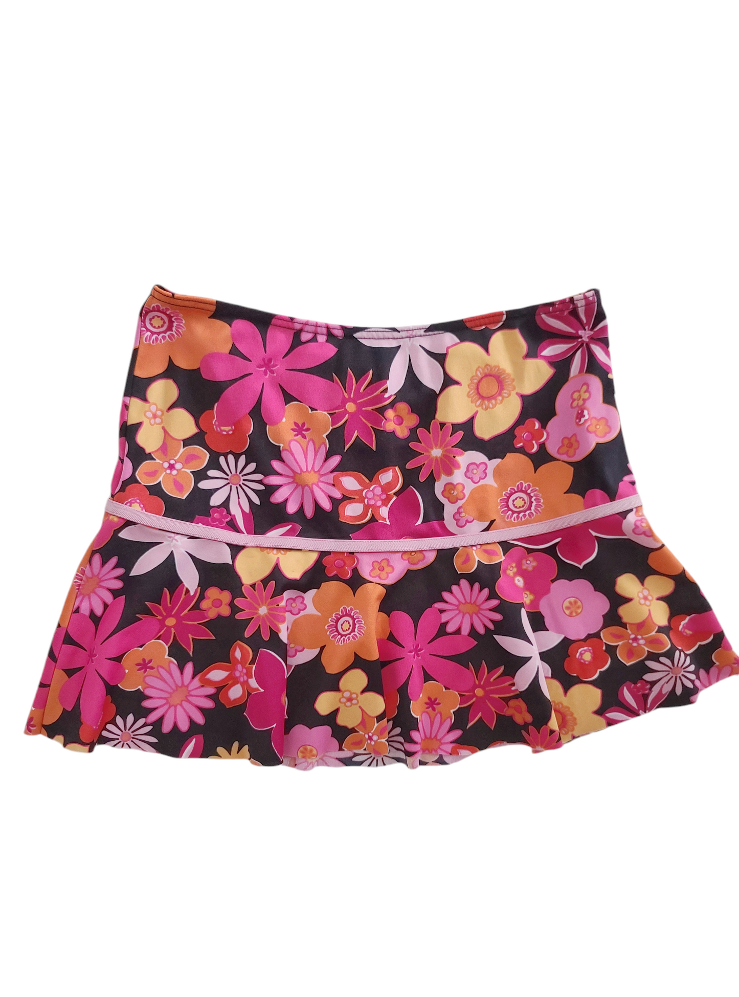 Y2k vintage printed flowers mini skirt summer 90s fleur mini jupe