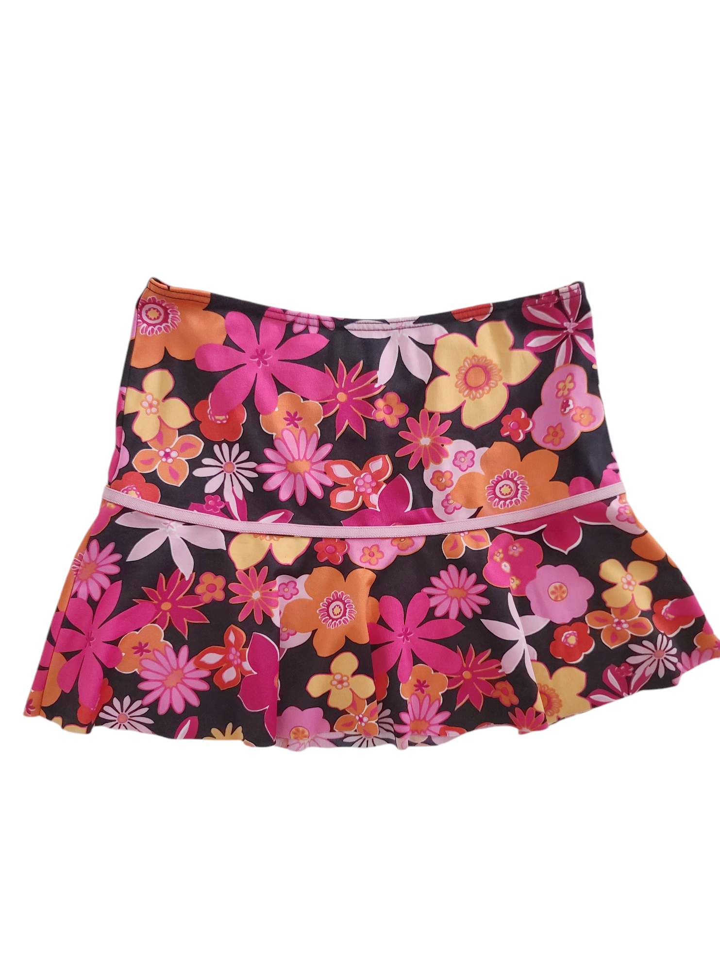 Y2k vintage printed flowers mini skirt summer 90s fleur mini jupe