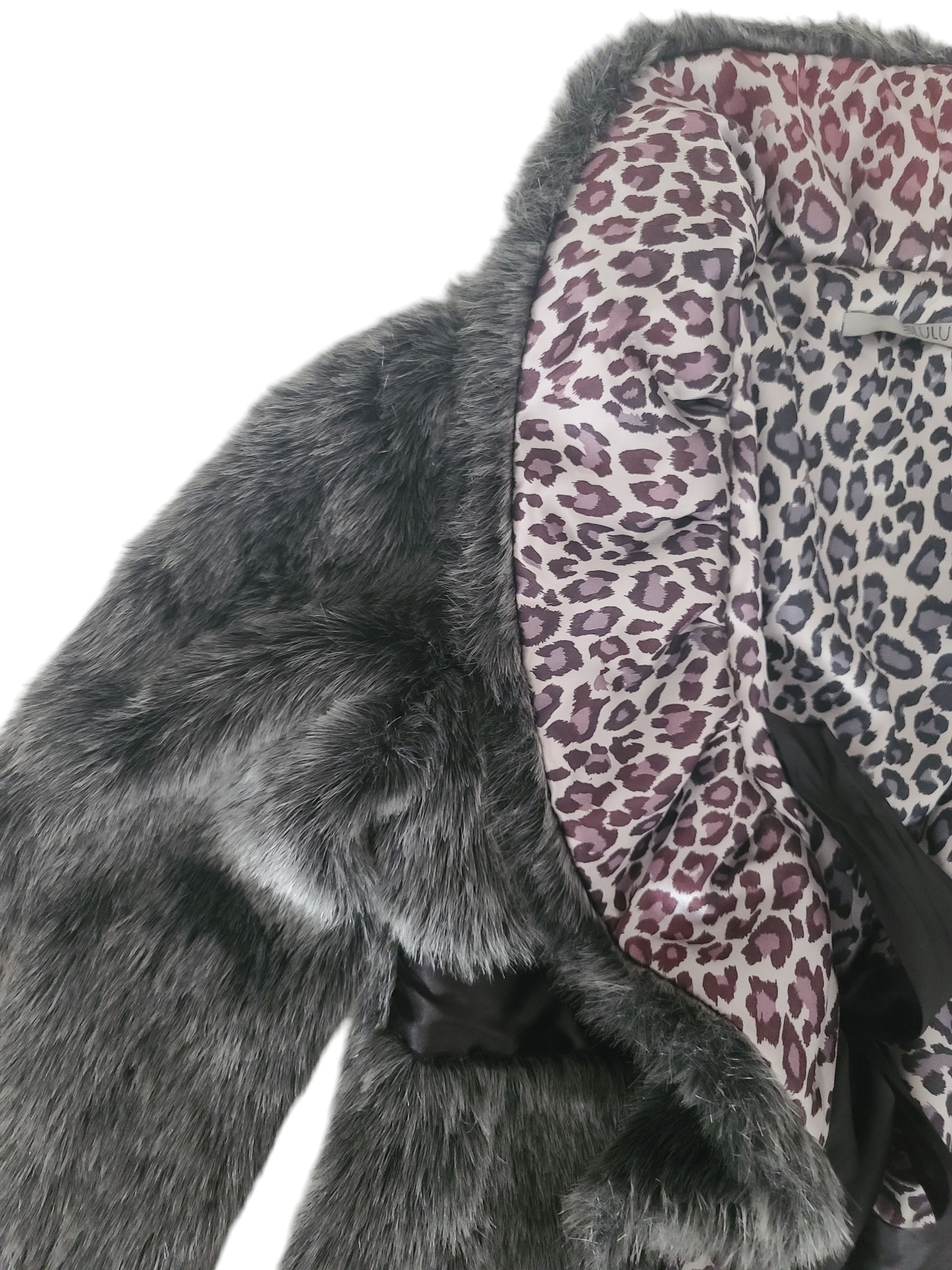 Y2k vintage fake fur coquette leopard coat