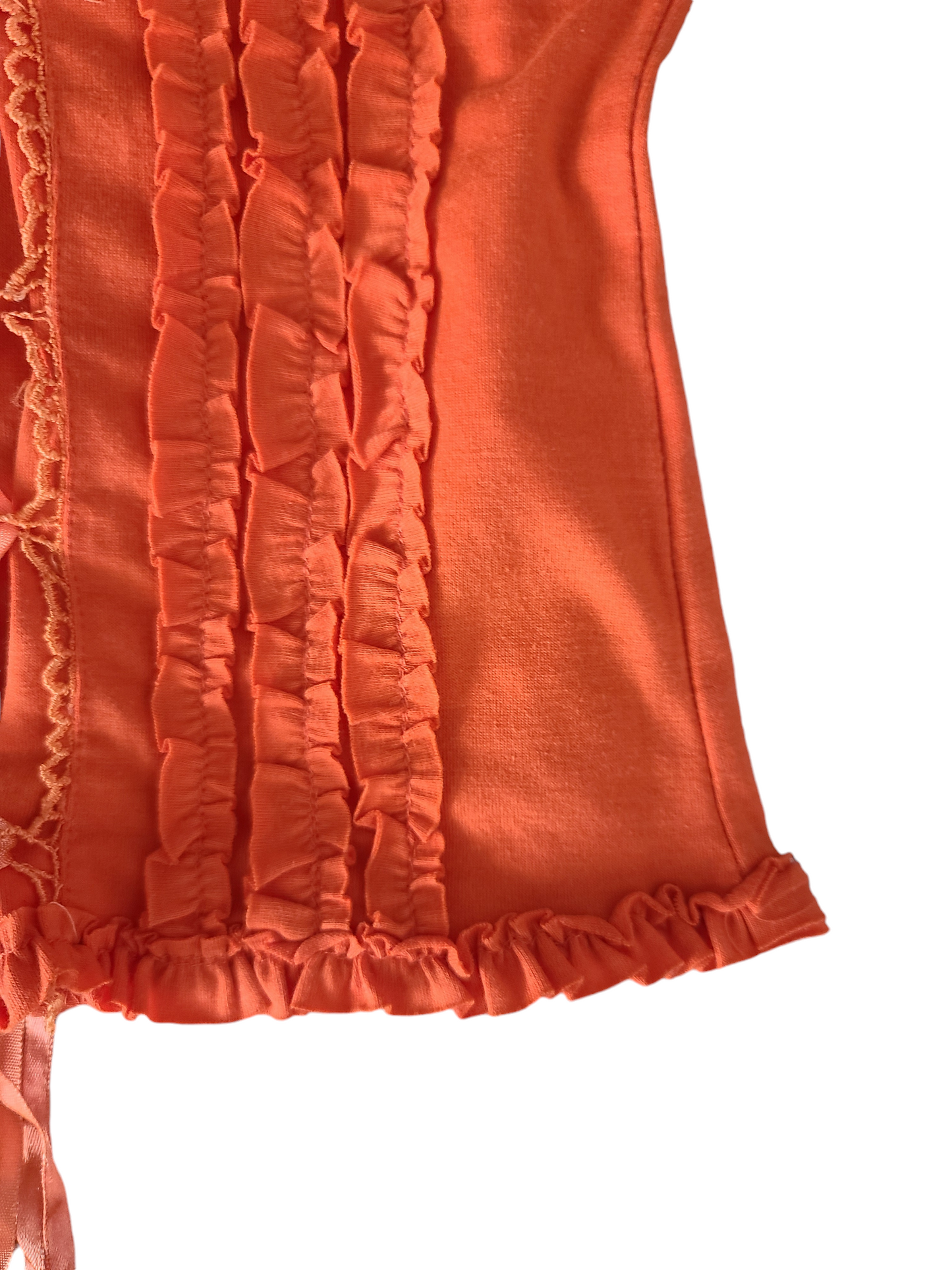 Y2k vintage flirty ruffled lace up top