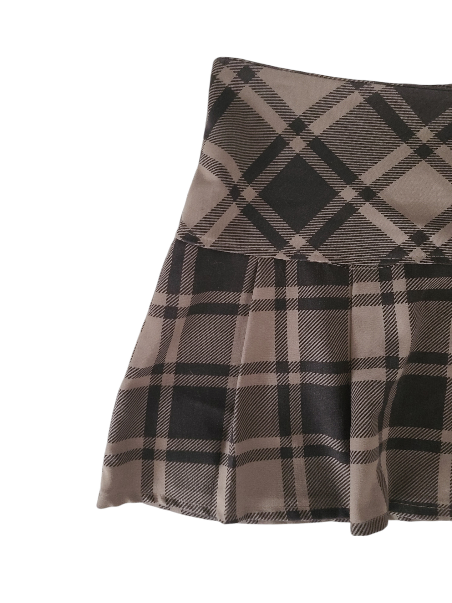 90s downtown pleated plaid mini skirt