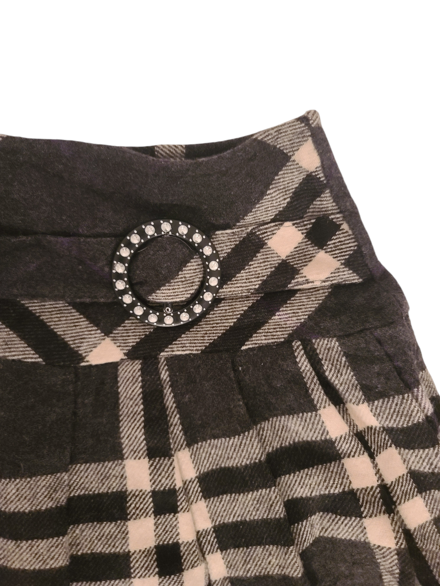 90s vintage goth plaid pleated skirt