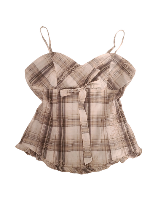 90s vintage plaid coquette top