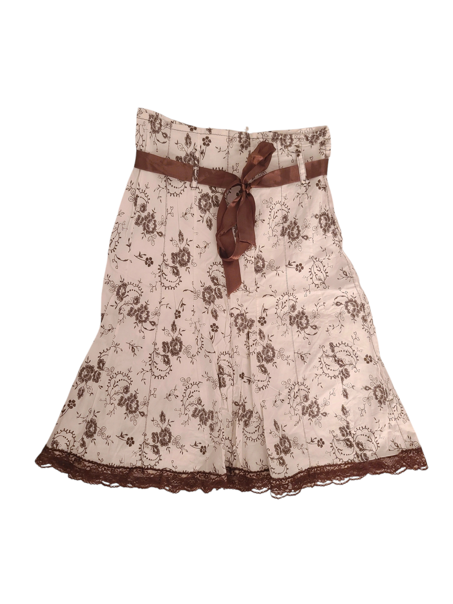 90s vintage flirty floral lace skirt