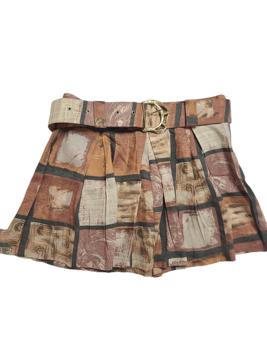 Y2k vintage pleated printed skirt