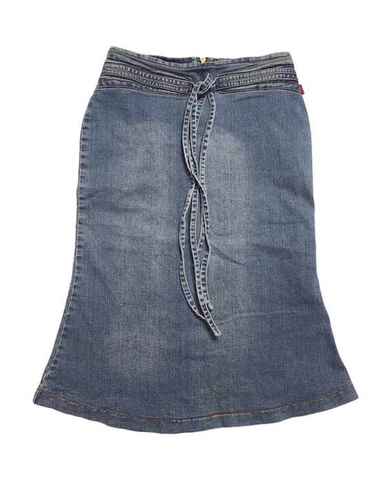 Y2k vintage denim flared skirt