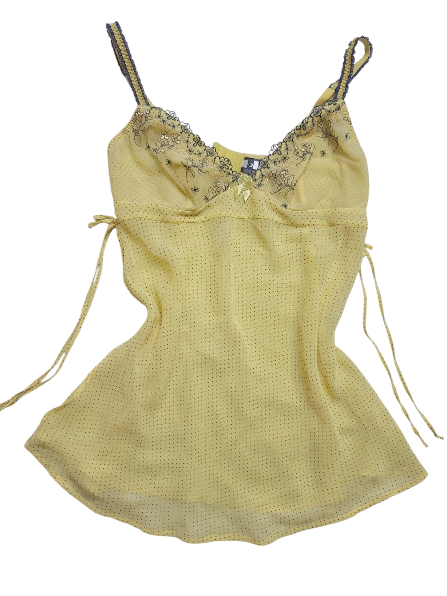 Y2k vintage polka dot coquettish lace top