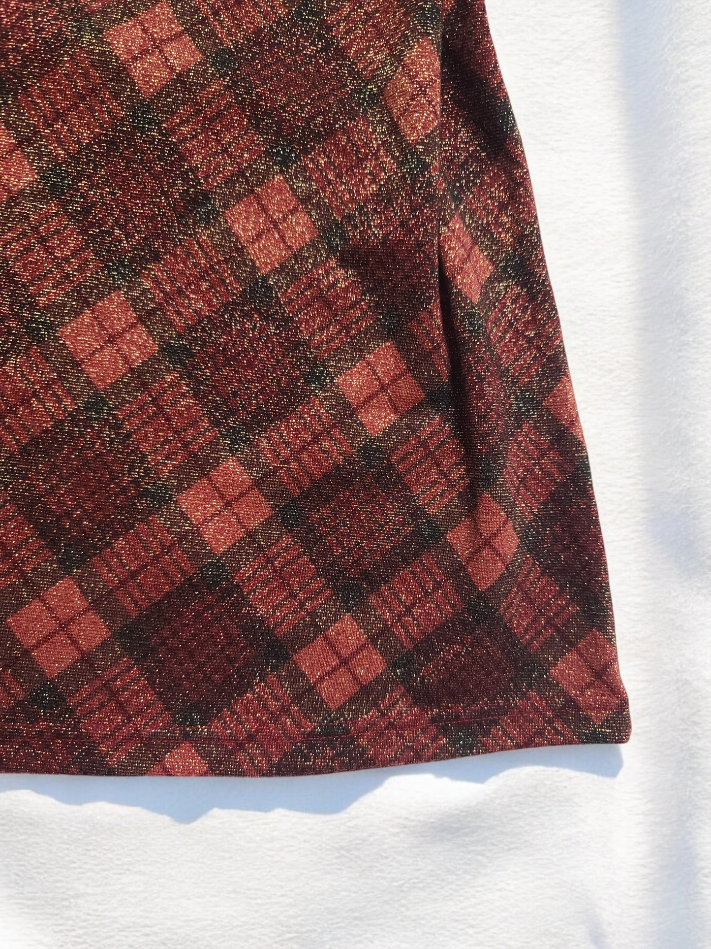 90s vintage plaid downtown glittery skirt