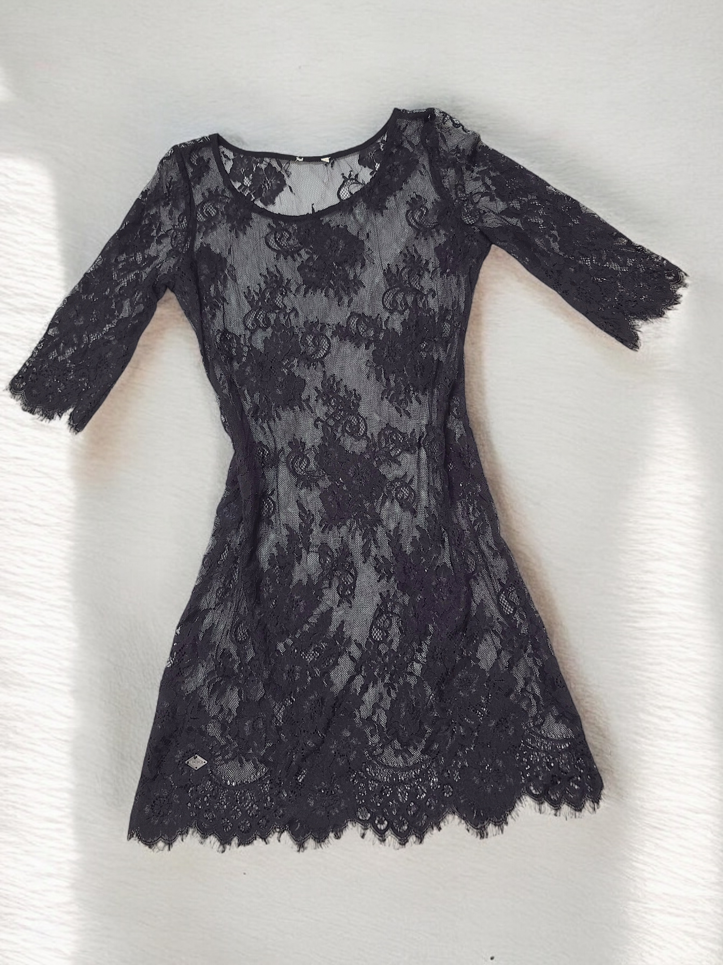 90s black lace dress