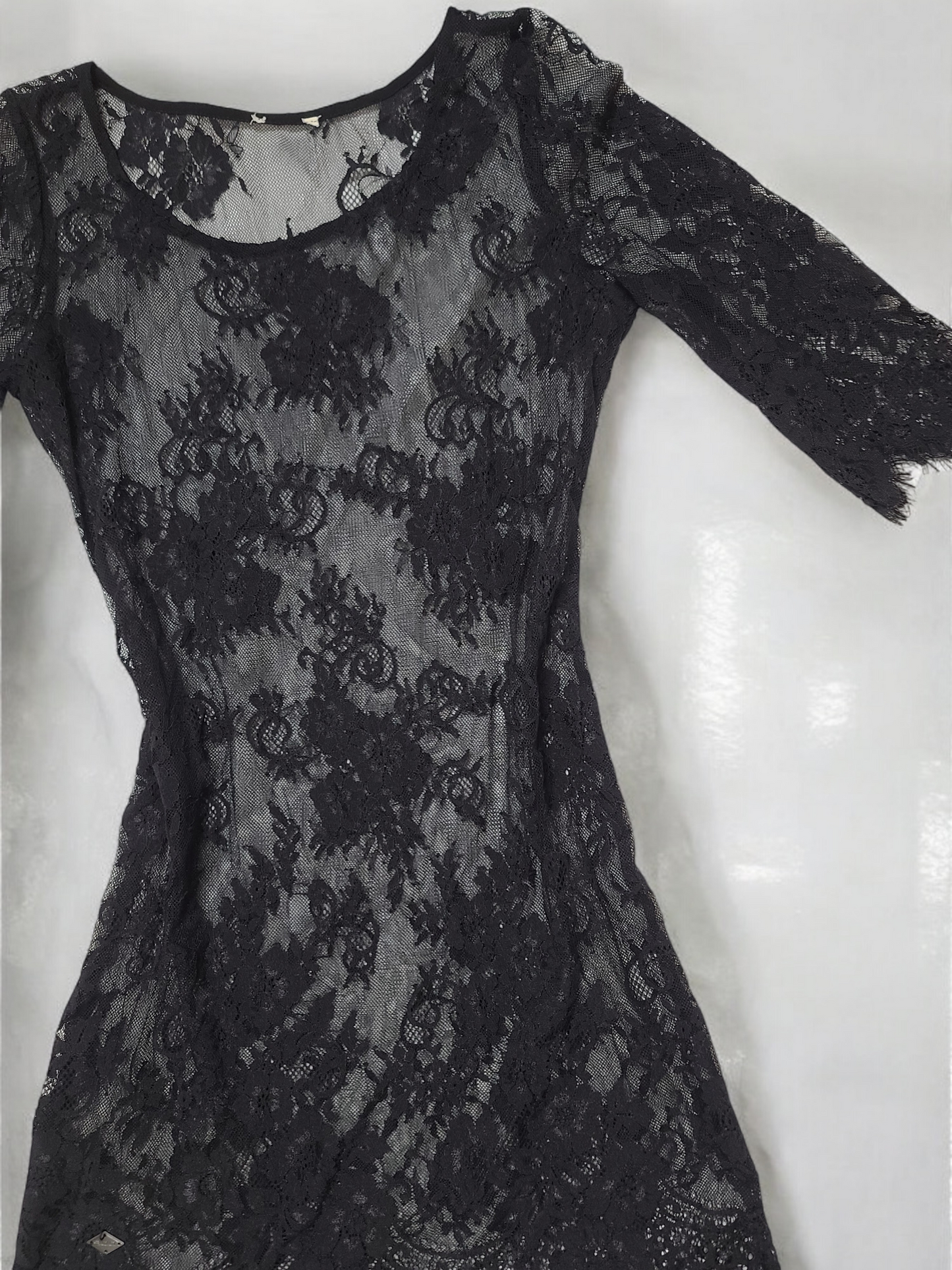 90s black lace dress