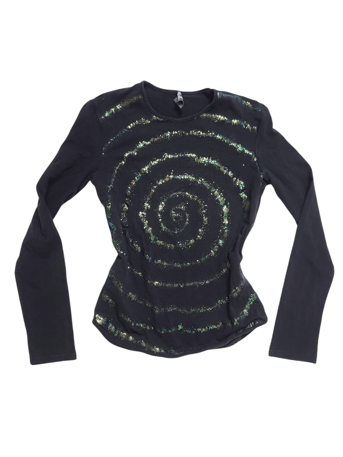 Y2k vintage spiral glittery top