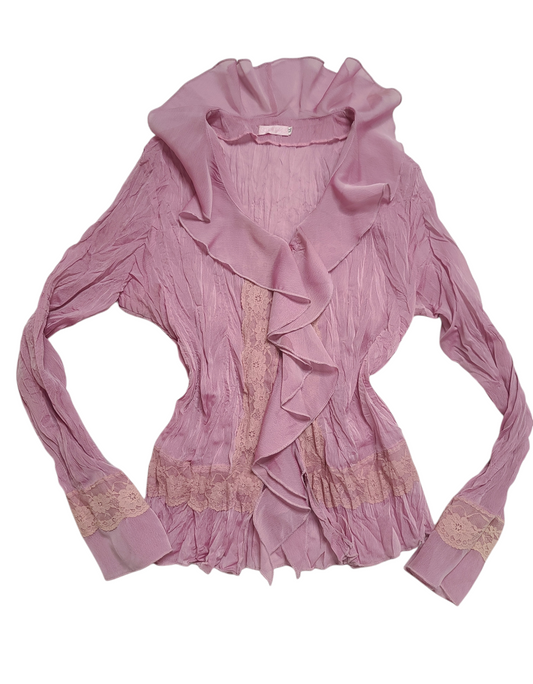 Y2k vintage coquette fairy ruffled shirt