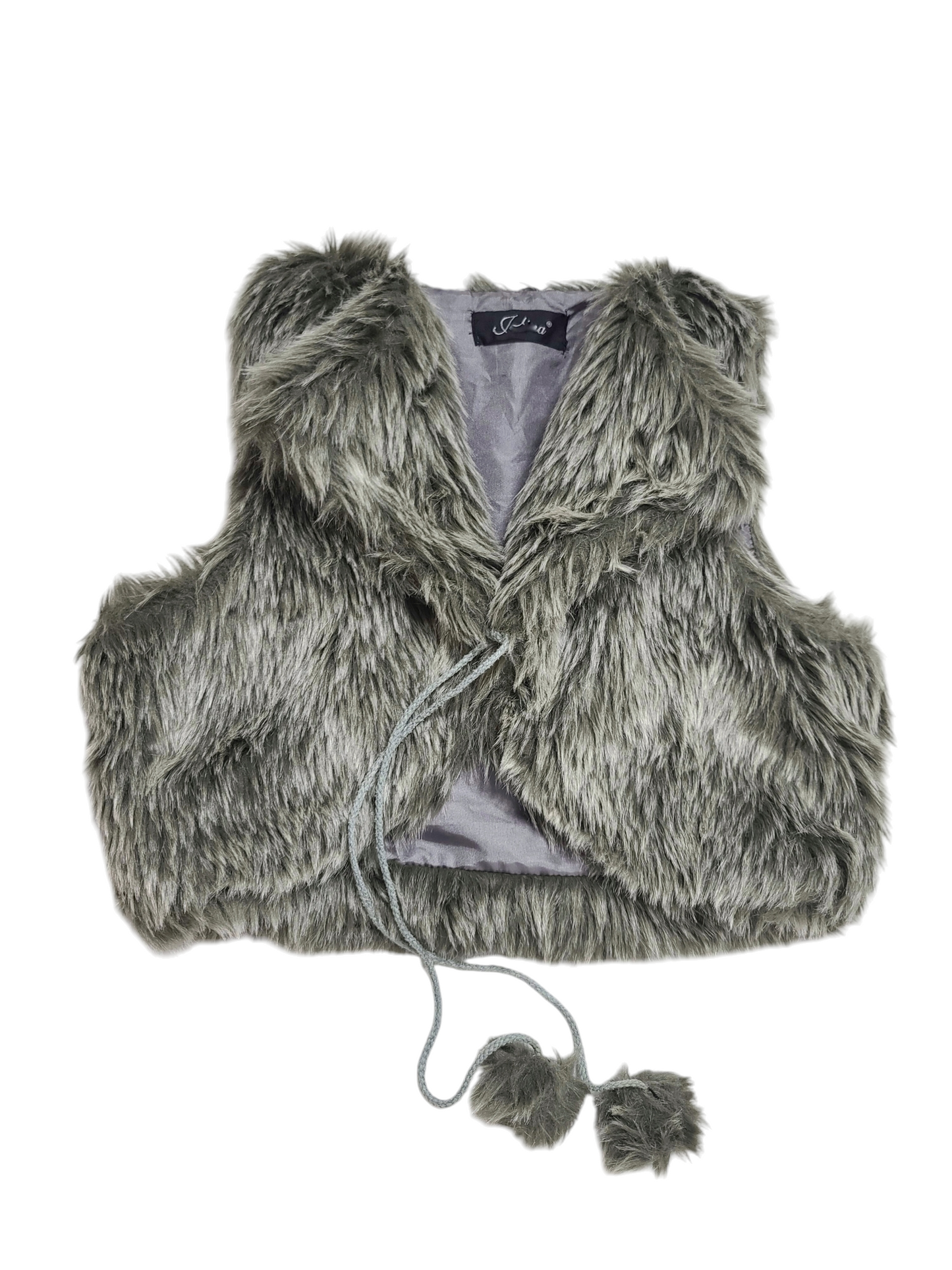 Y2k fake fur flirty sleeveless jacket