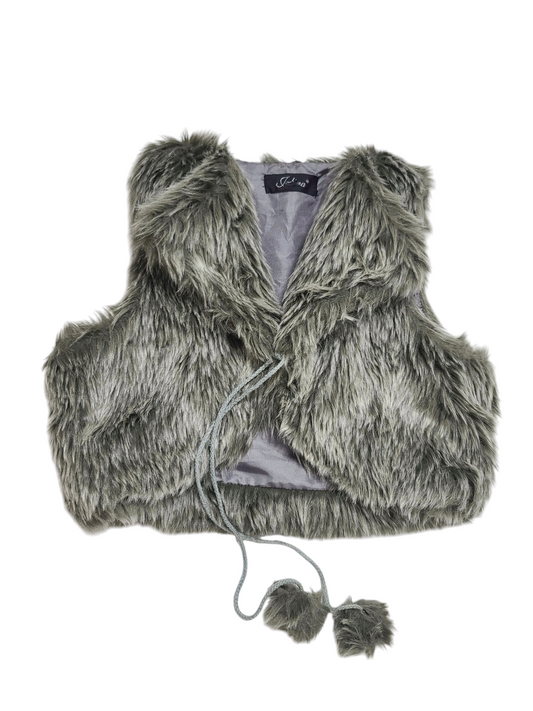Y2k fake fur flirty sleeveless jacket