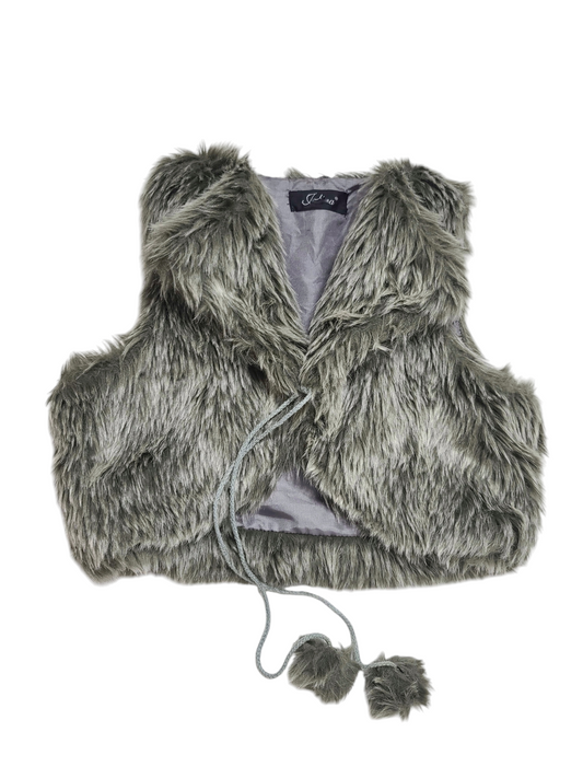 Y2k fake fur coquette sleeveless jacket