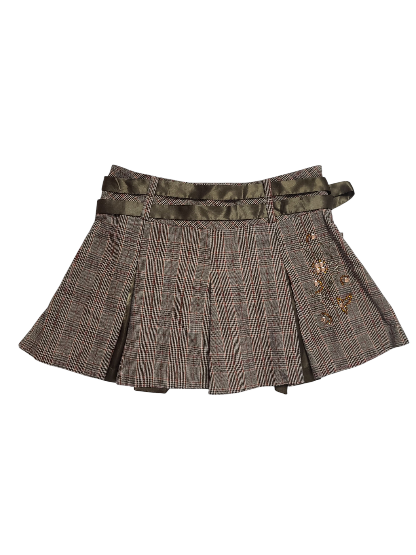 90s vintage pleated plaid flirty mini skirt