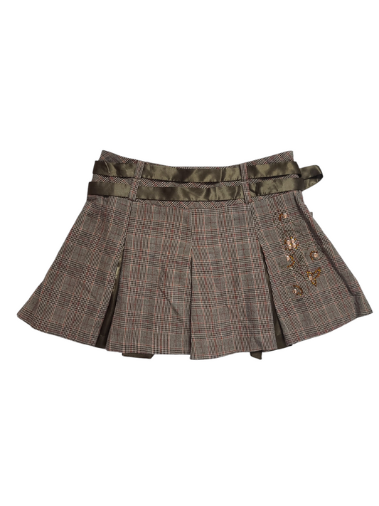 90s vintage pleated plaid coquette mini skirt